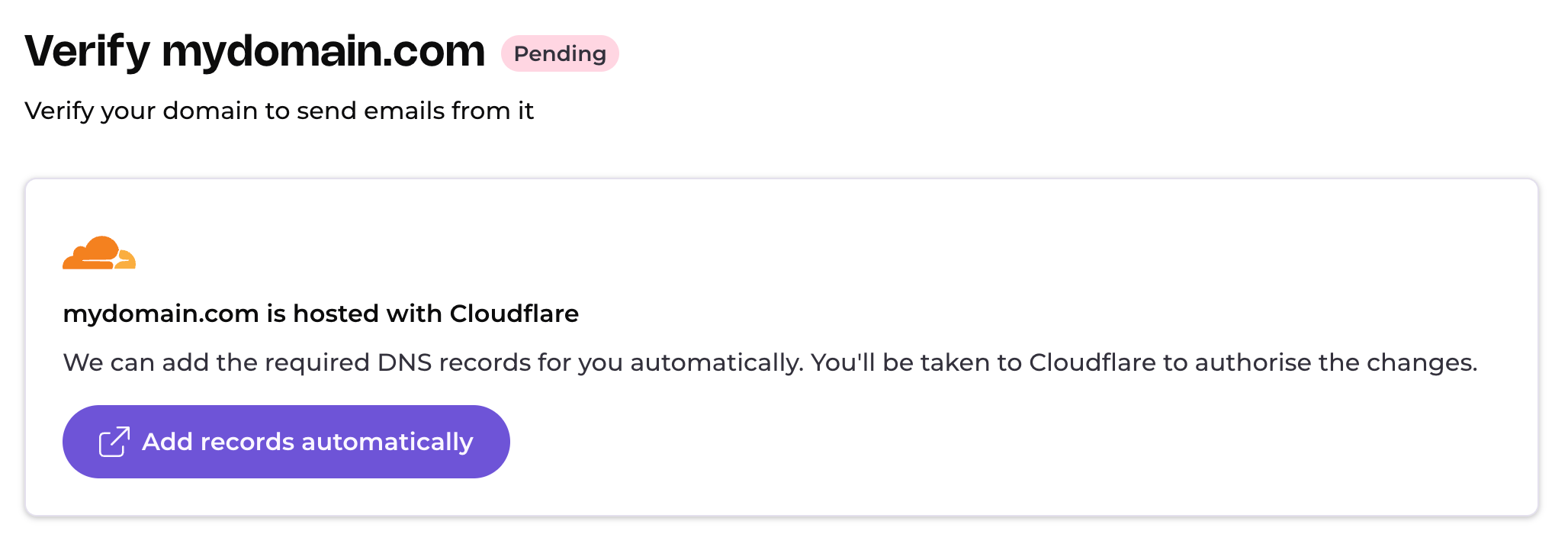 Cloudflare Domain Connect