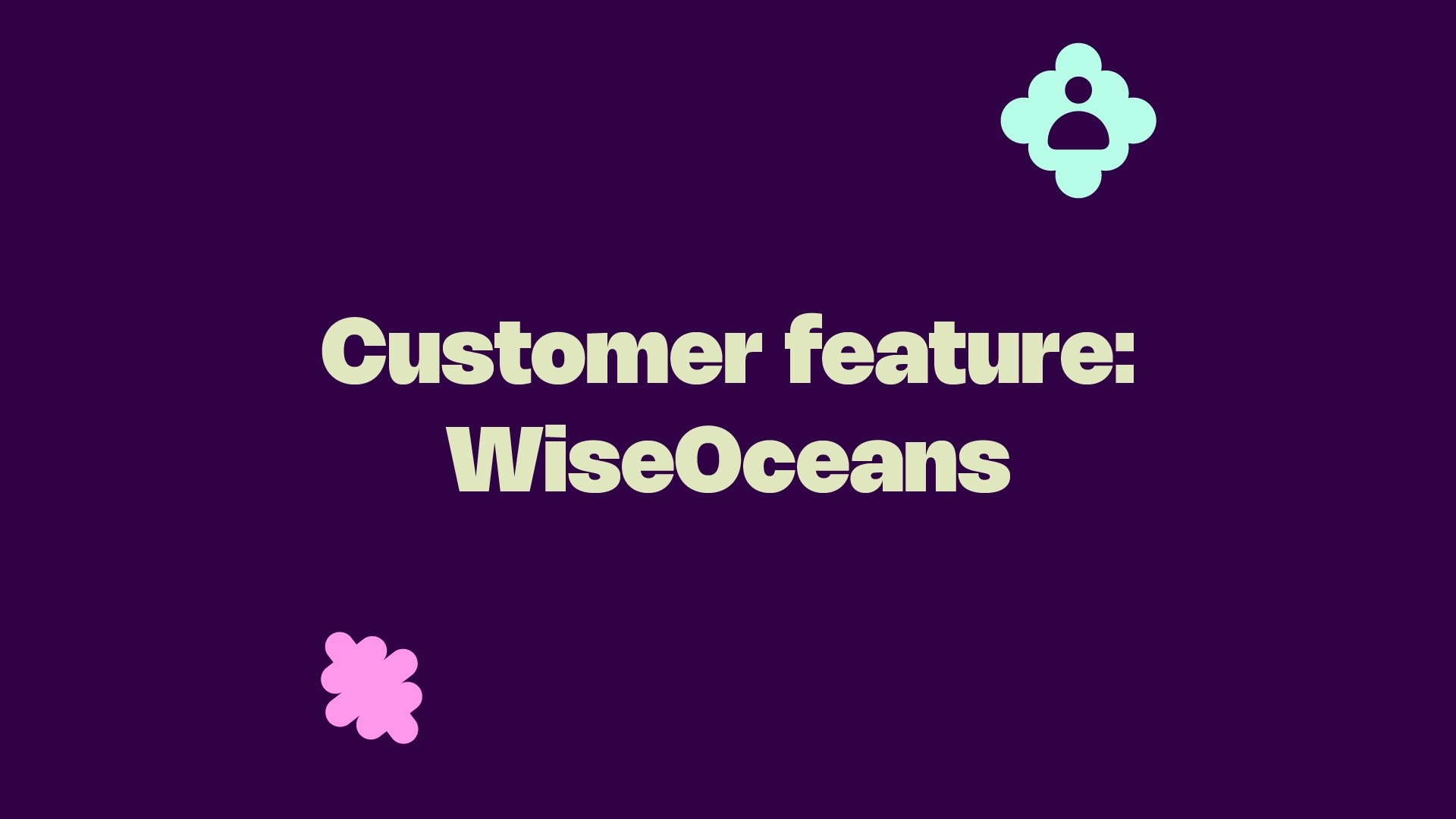 Customer feature WiseOceans banner with person icon