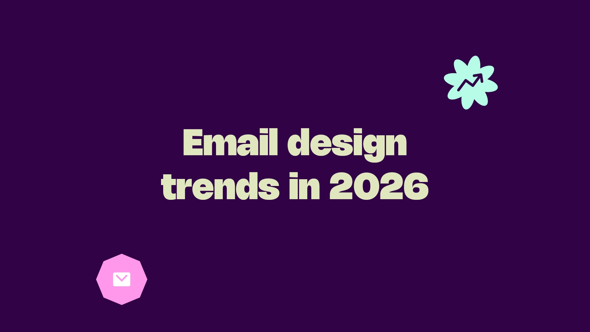 Email design trends in 2026 banner with chart and envelope icons