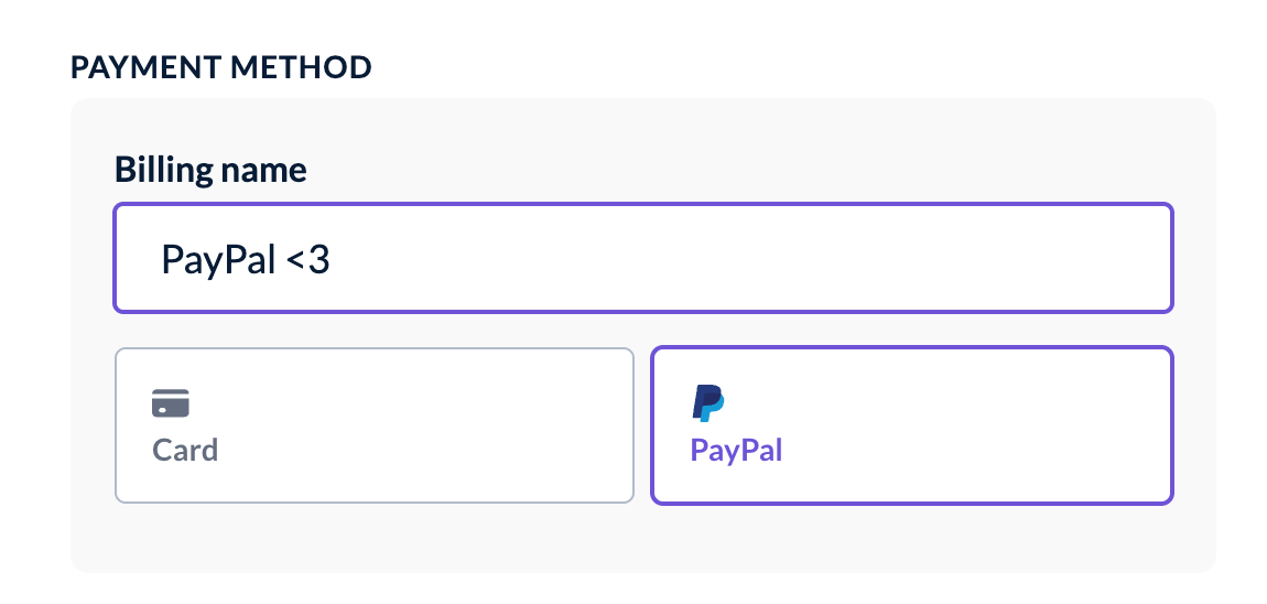 Paypal payment option