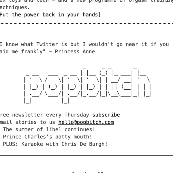 Popbitch newsletter