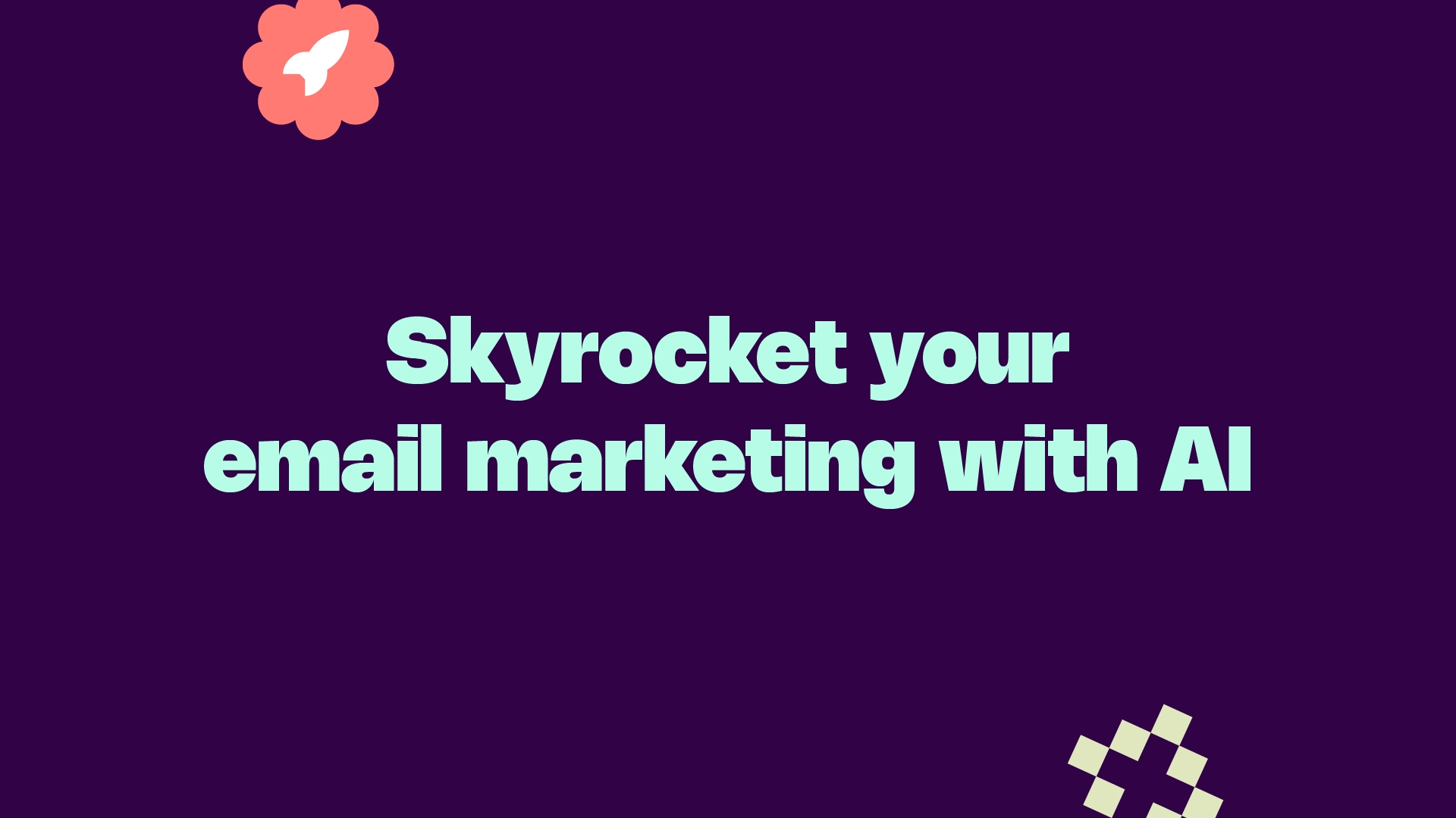 Skyrocket your email marketing with AI banner with rocket icon
