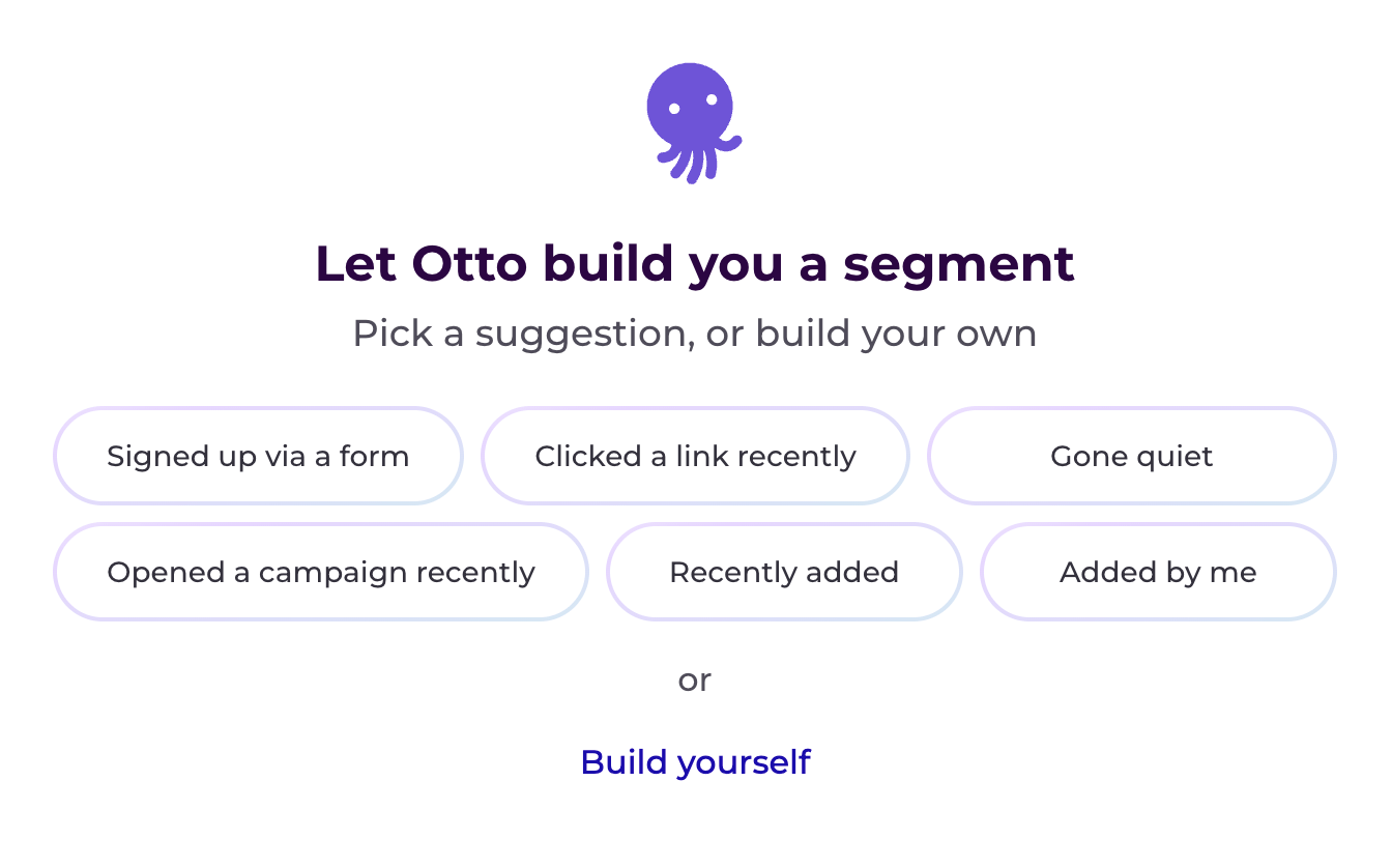 The create segment interface