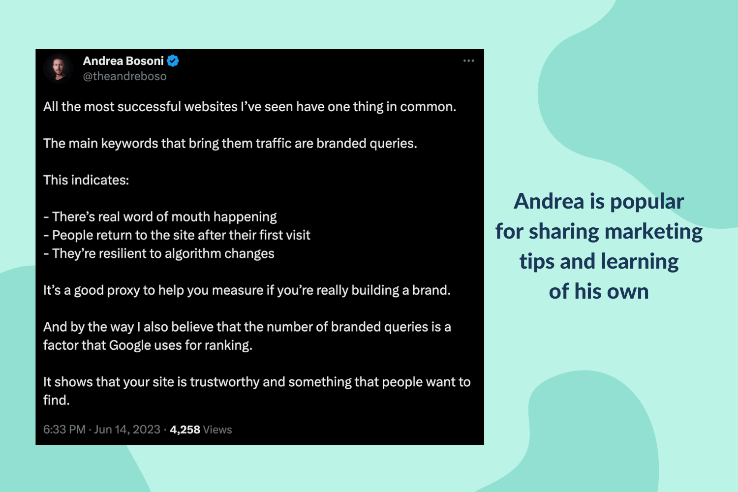 Tweet by Andrea