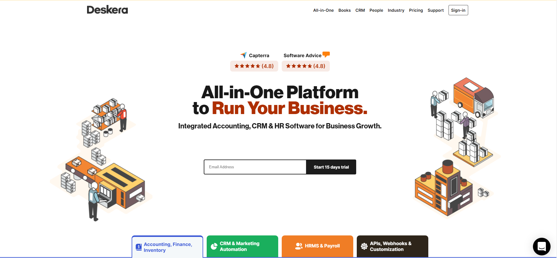 Deskera website homepage