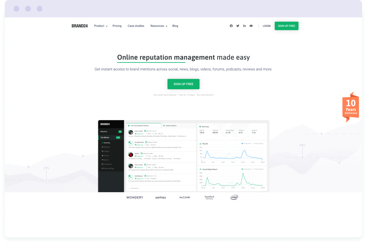 Image of Brand24 website homepage