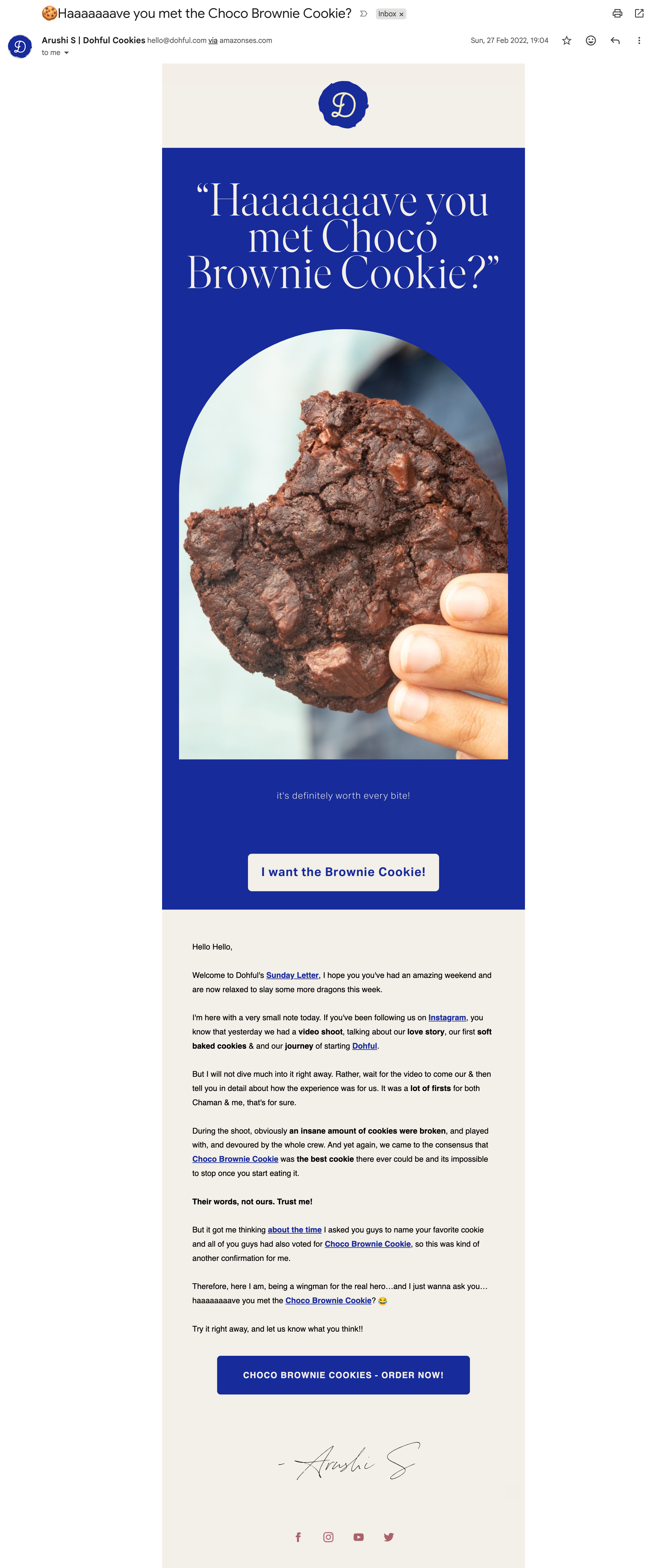 Dohful email newsletter