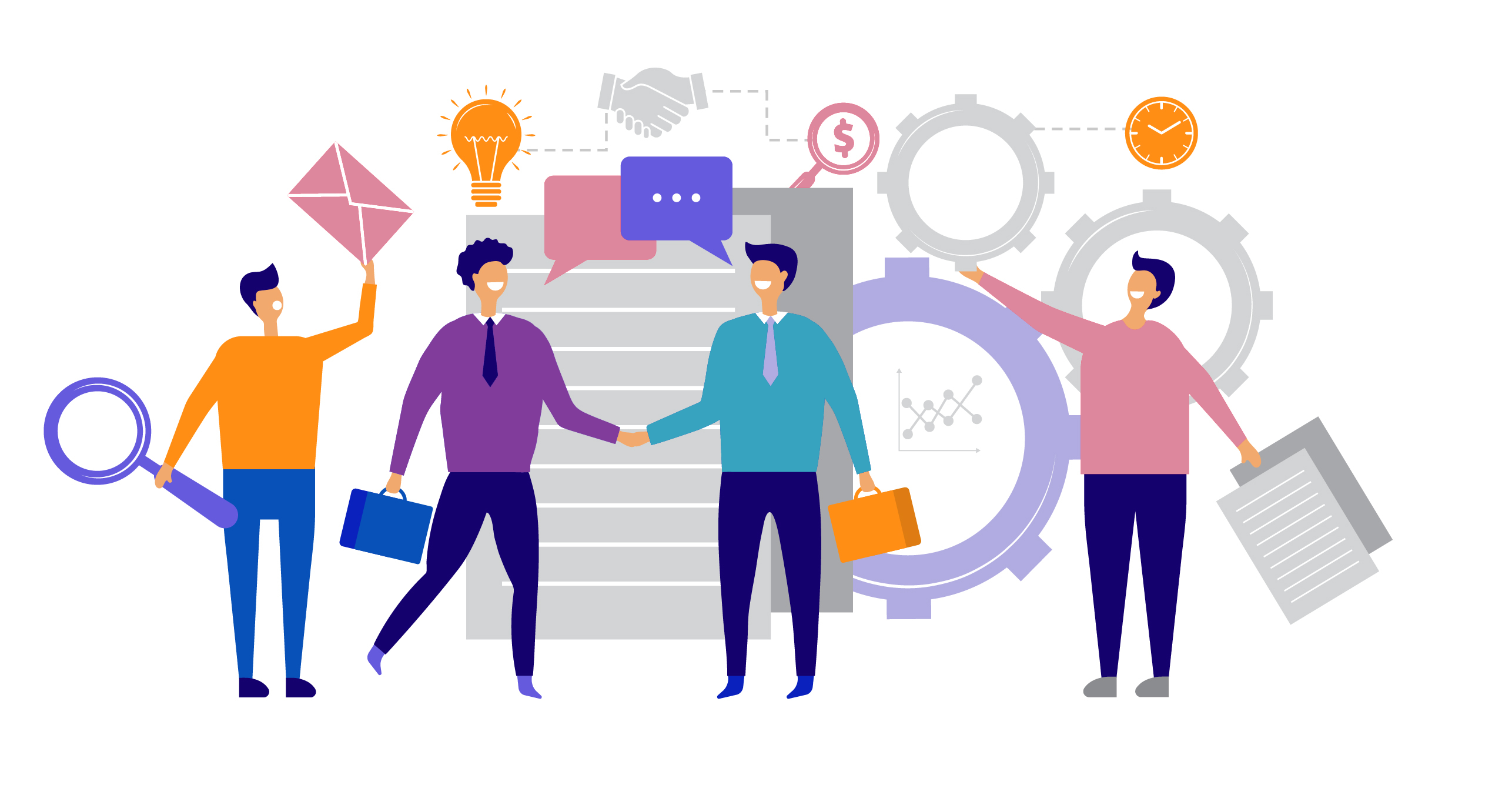 Illustration to show customer relationships being built