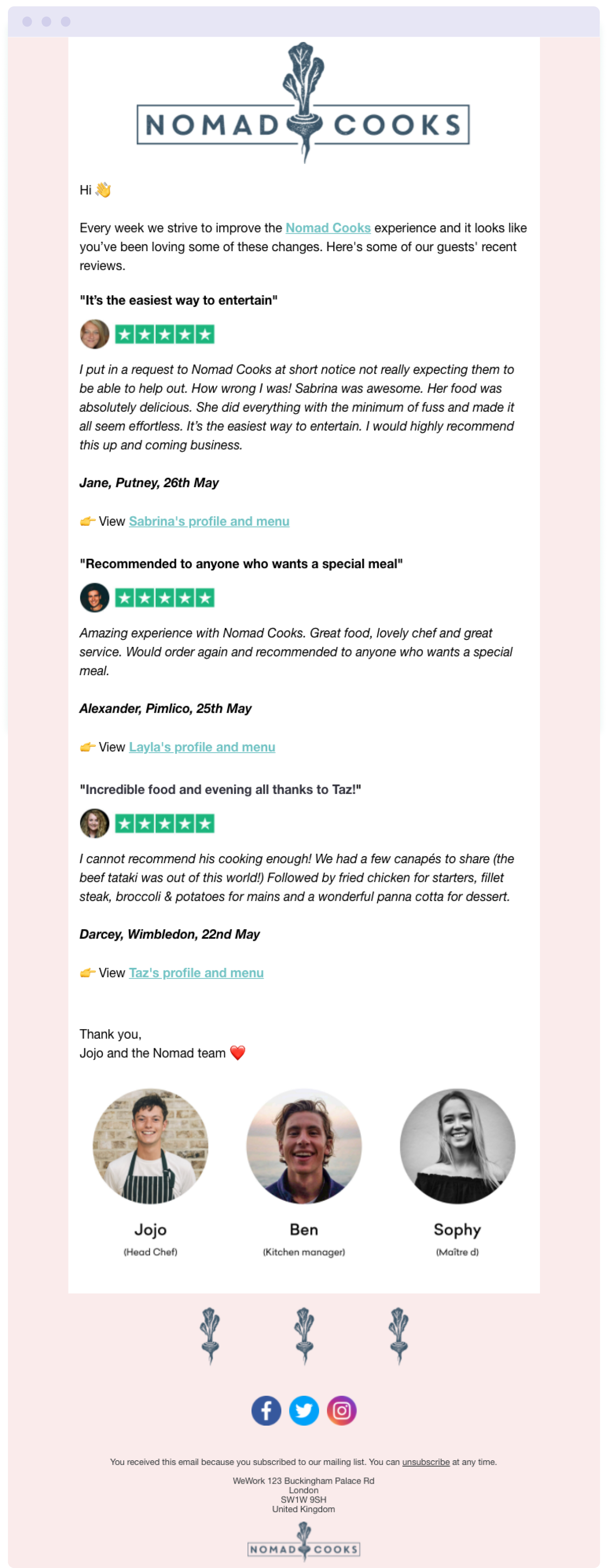 Email number 4 in the Nomad Cooks welcome email series to nurture new subscribers into customers