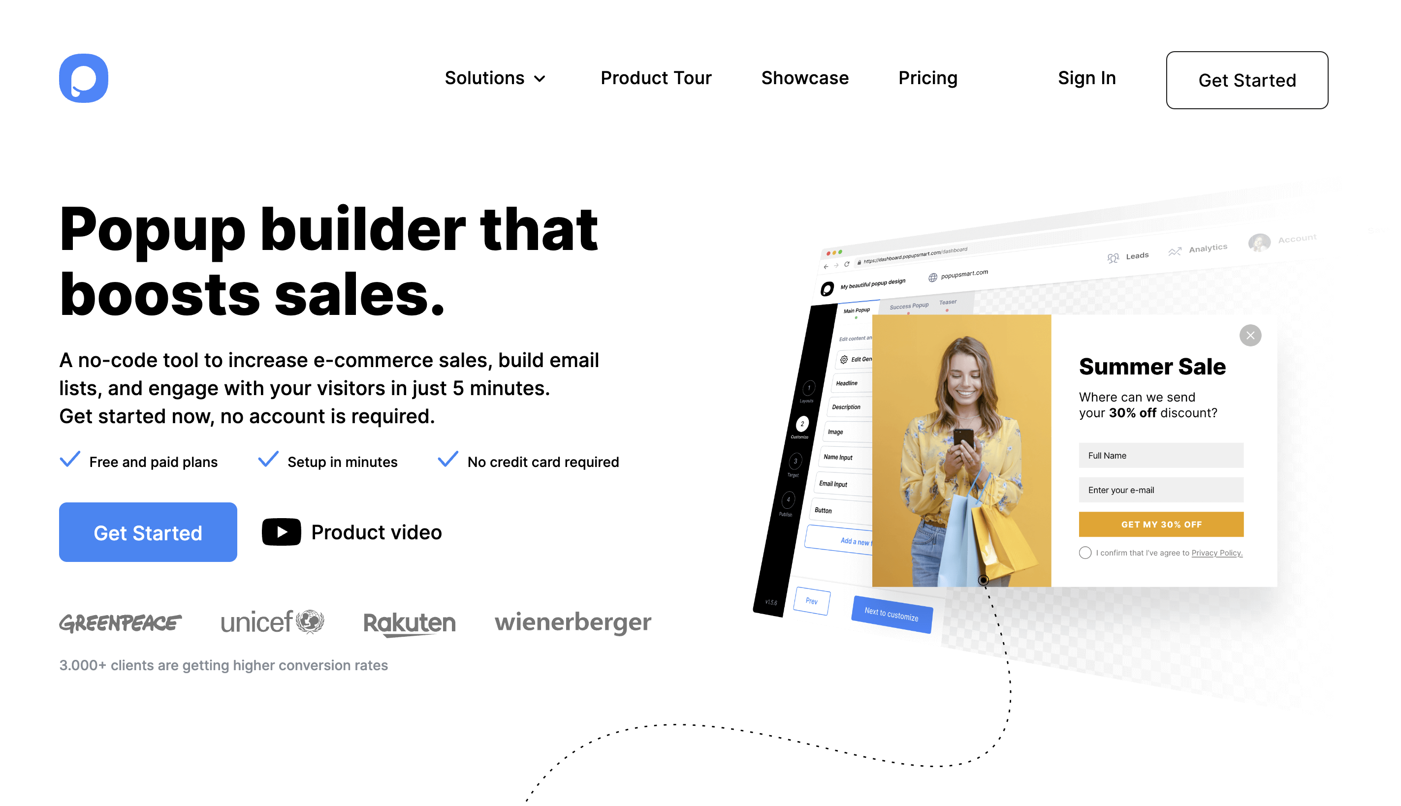 Popupsmart Landing Page