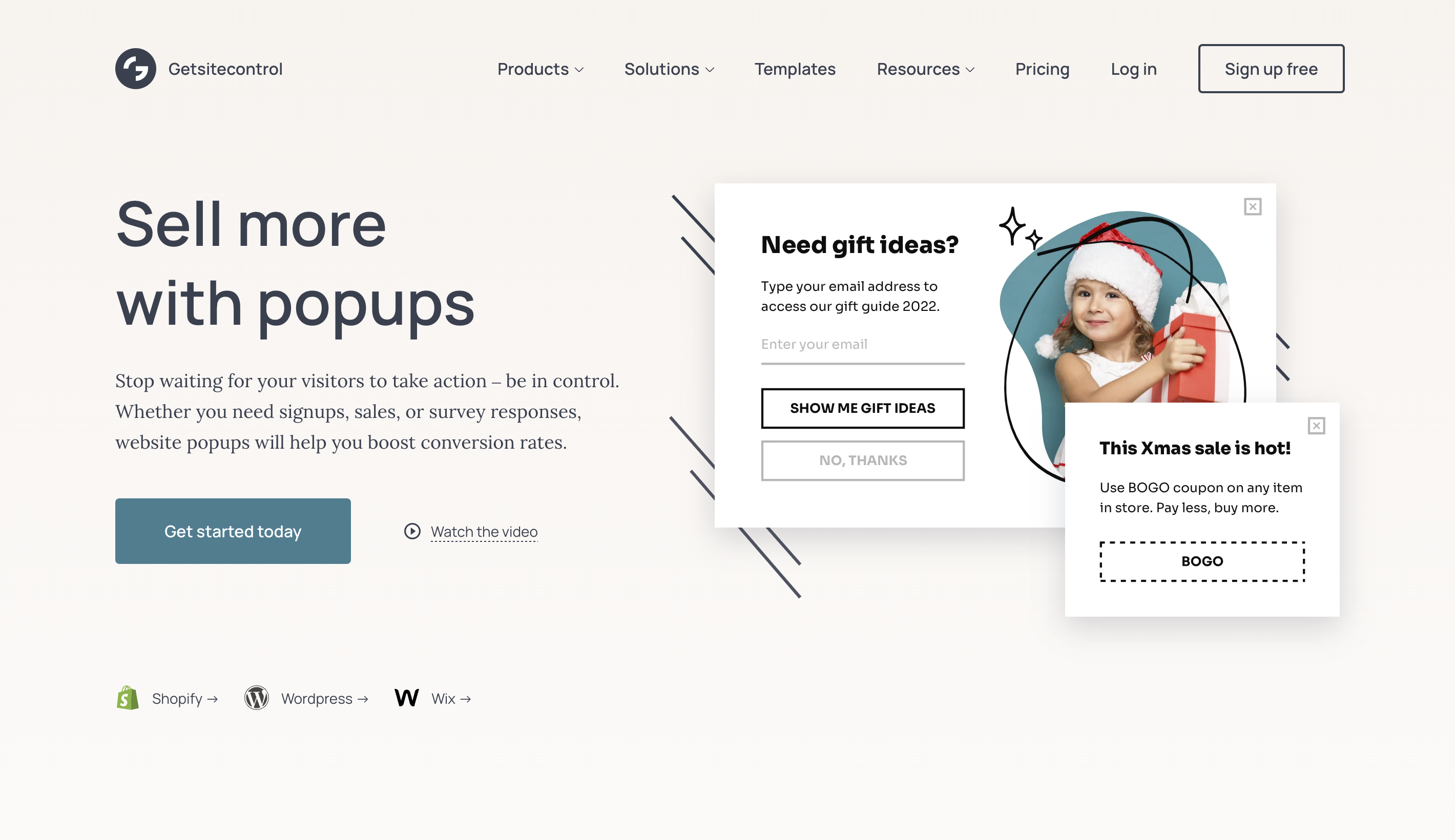 Getsitecontrol Landing Page