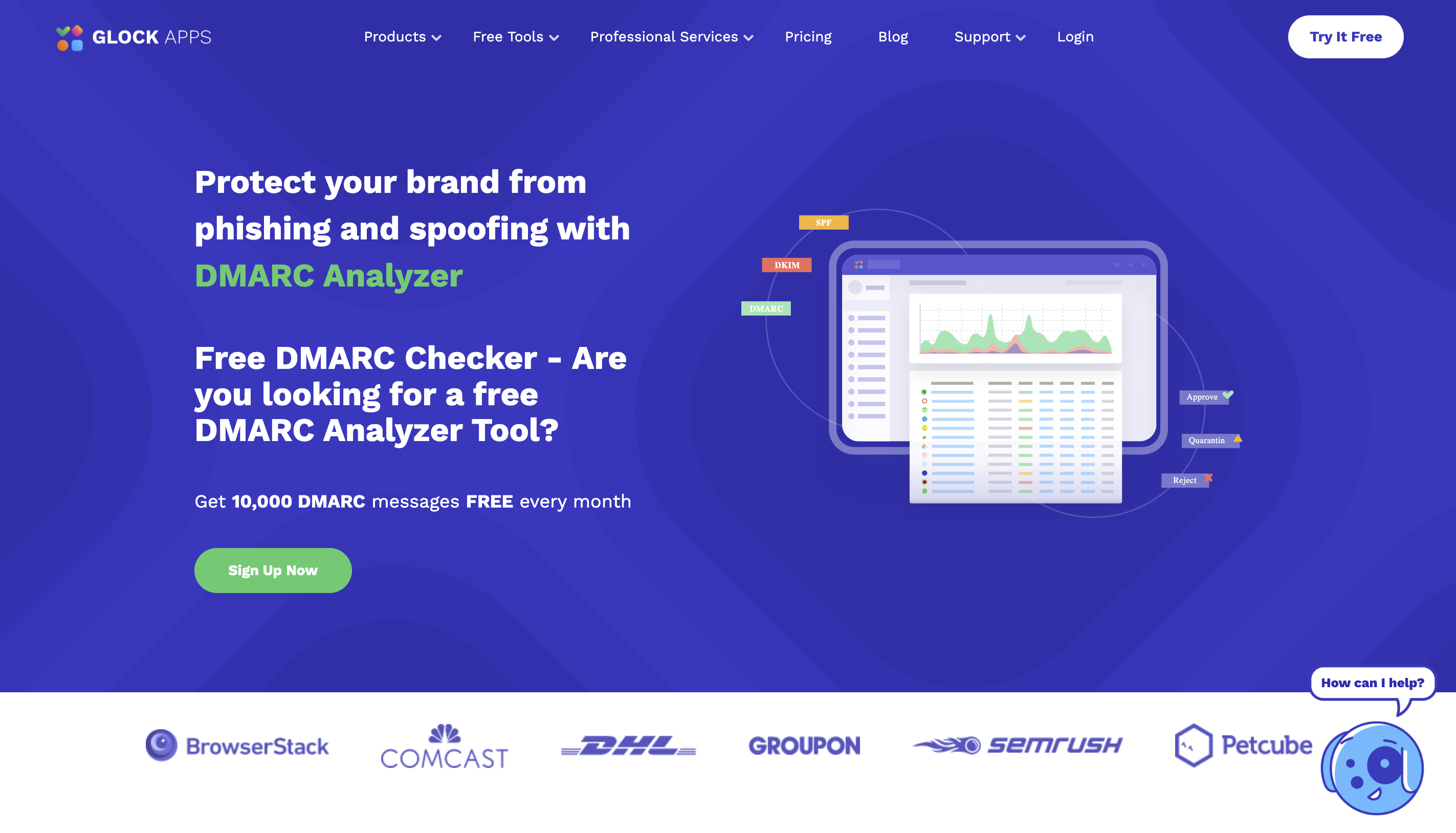 Glockapps DMARC Analytics Landing Page