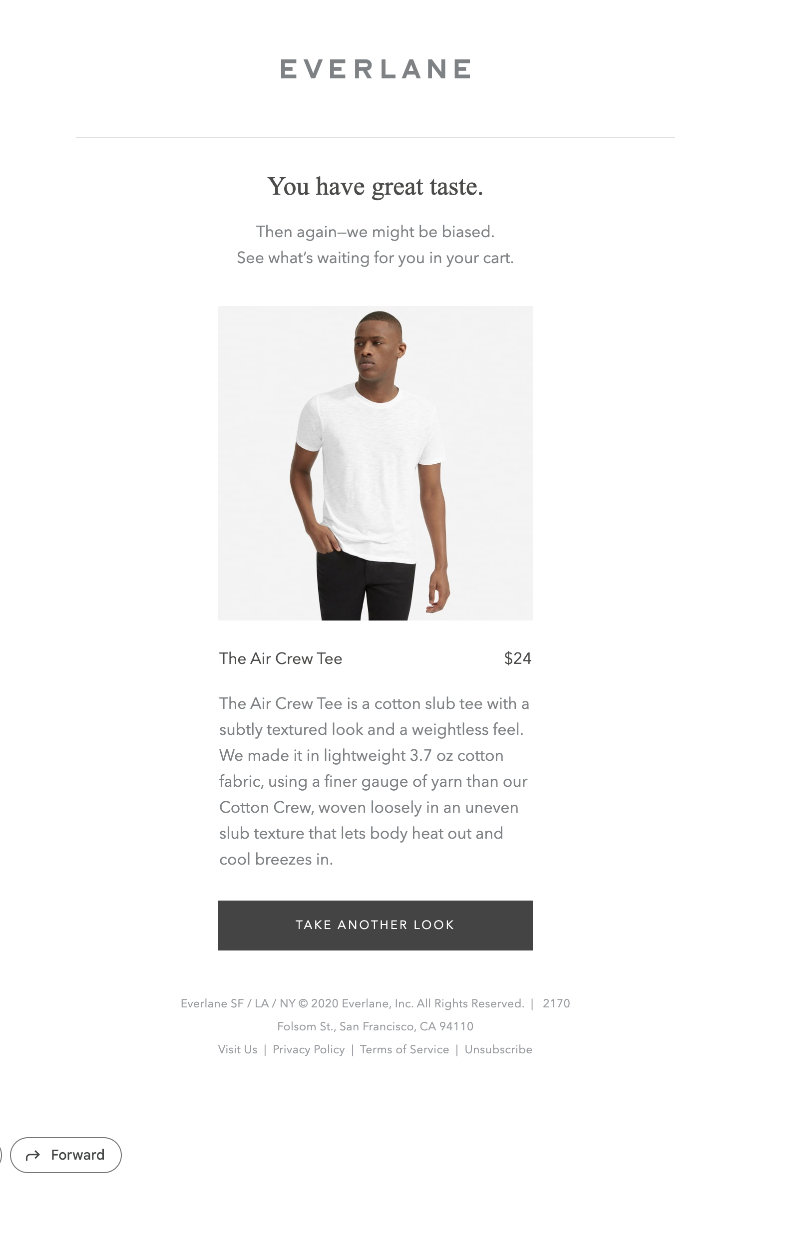Sample cart abandonment Eemail