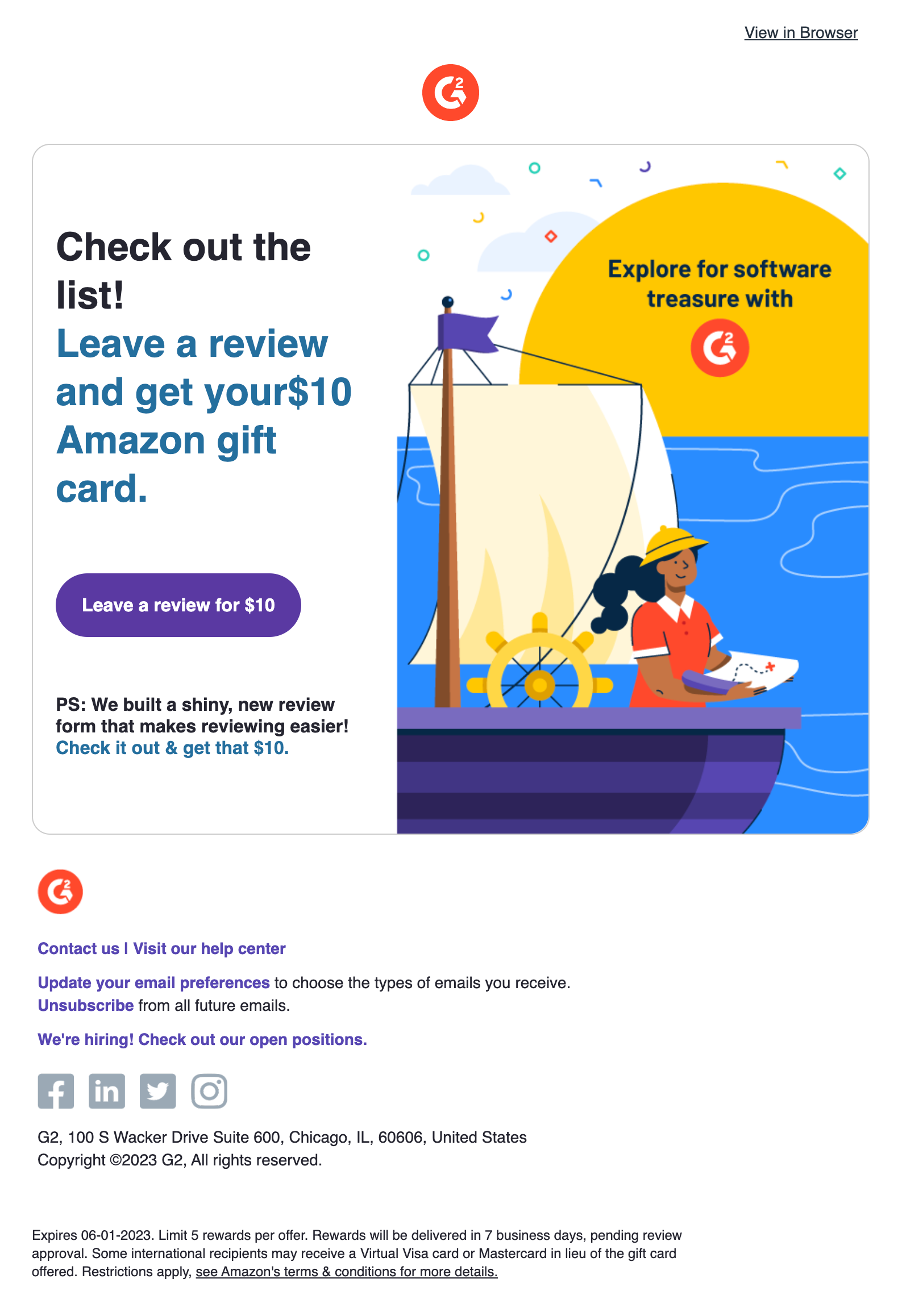 G2 review collection email