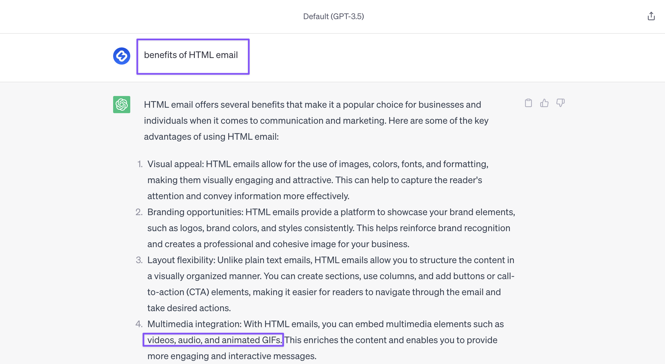 Wrong answer by ChatGPT