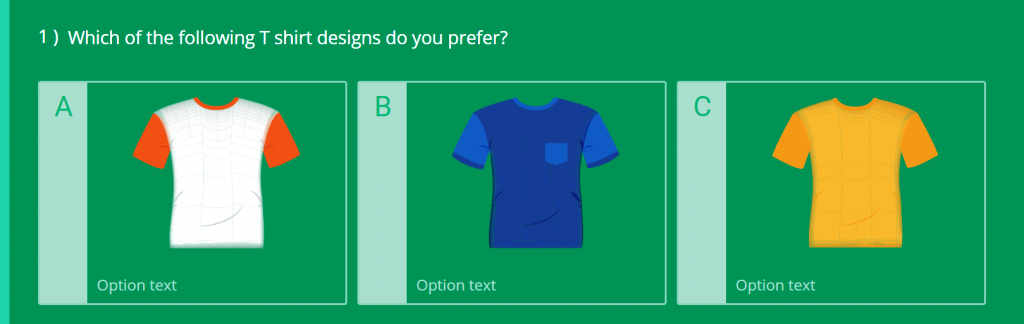 Example of a picture survey used to find out more information about subscribers to use for segmentation – a proven email marketing strategy small businesses can use for growth