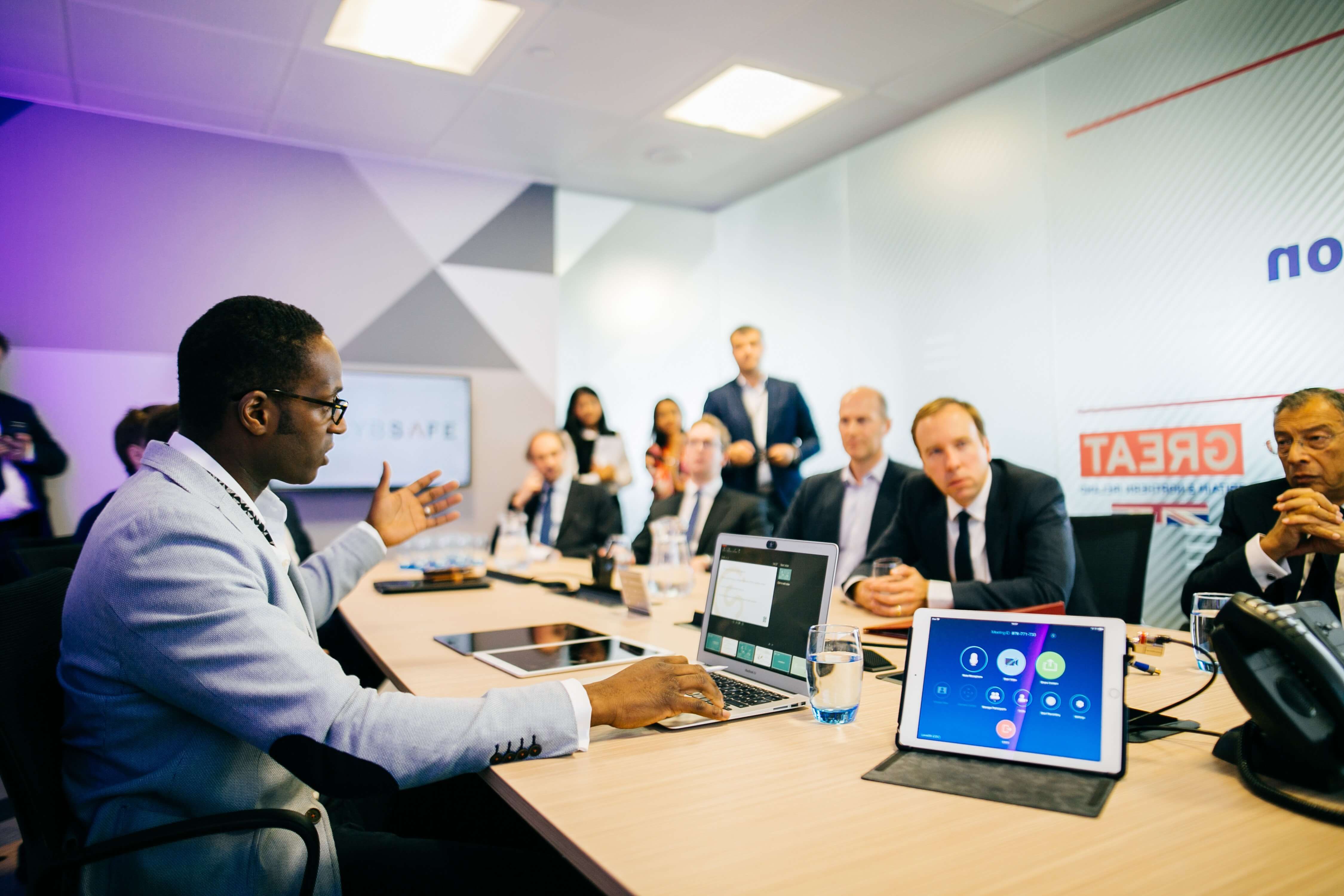 Photo of a presentation by the Cyber Demonstration Centre based in Level39.