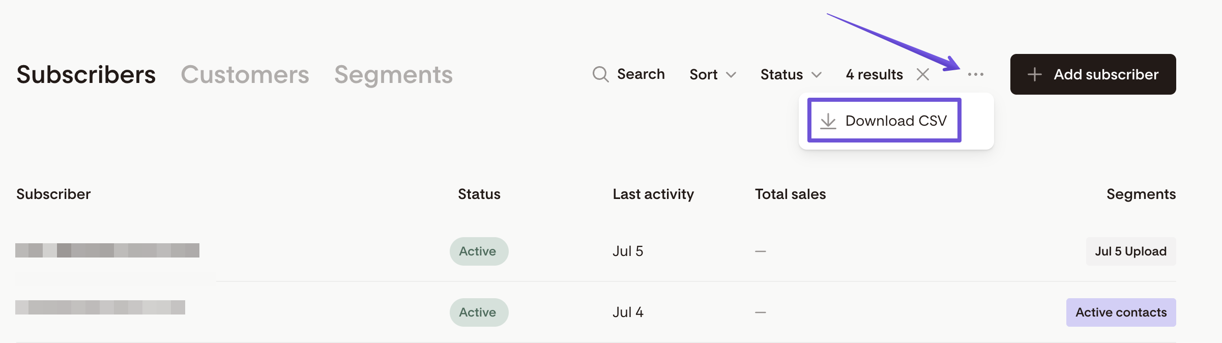 Exporting Flodesk contacts