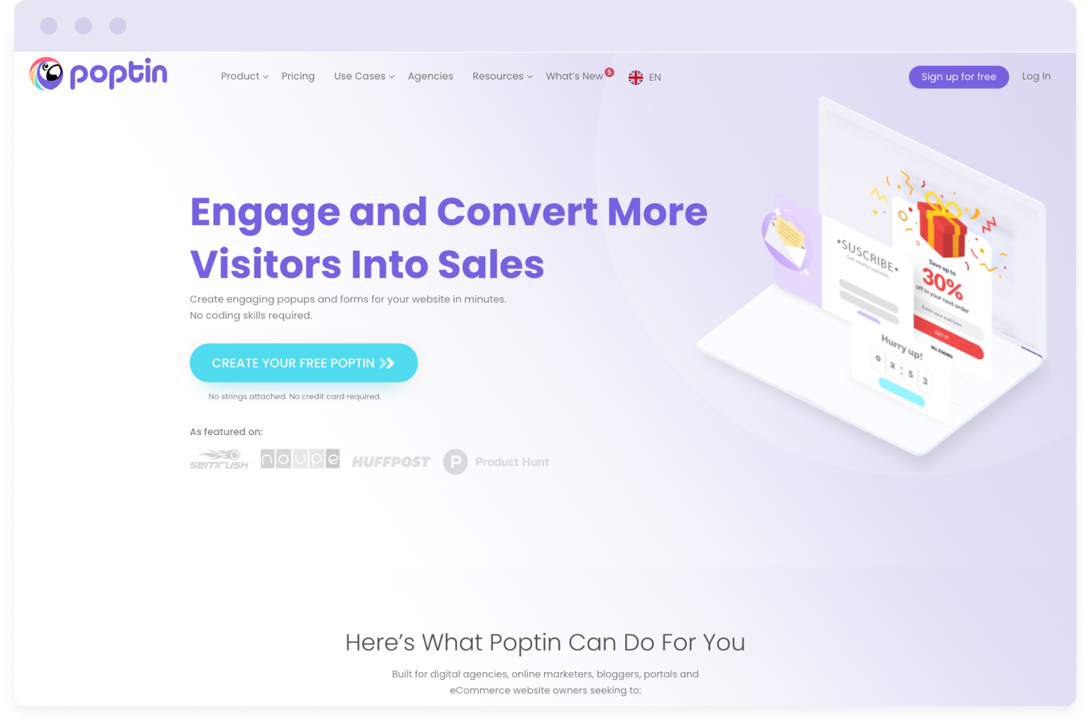 Image of the Poptin website