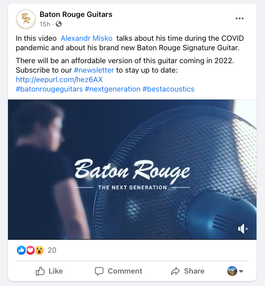 Example of a brand promoting their email list on social media platform Facebook