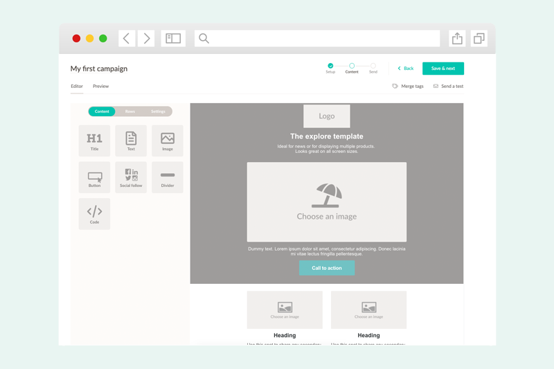 Screenshot of the campaign dashboard in EmailOctopus where it's really easy to create your first newsletter