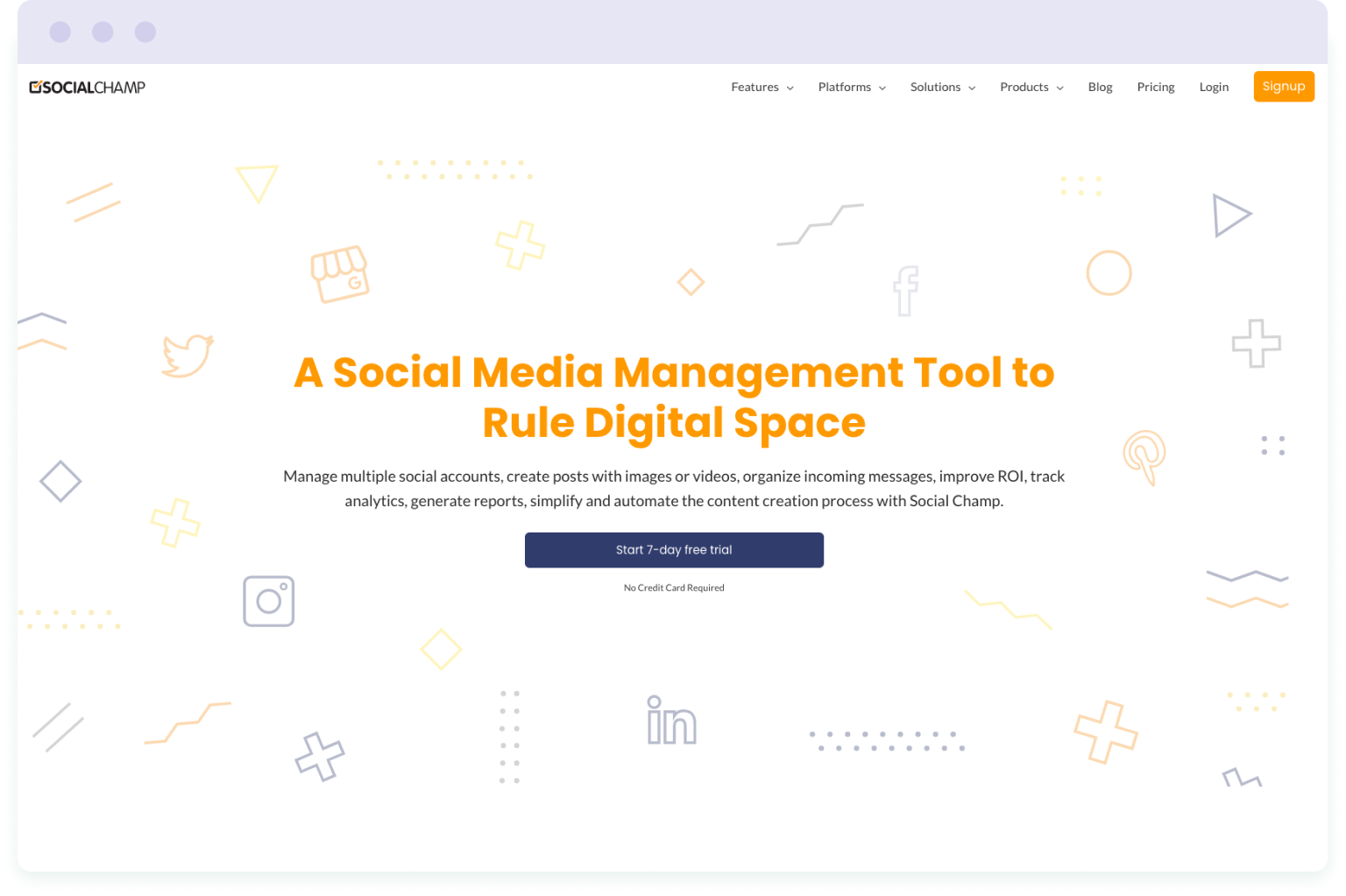 Image of the Social Champ website homepage
