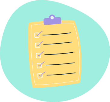 Graphic illustration of a clipboard and a list