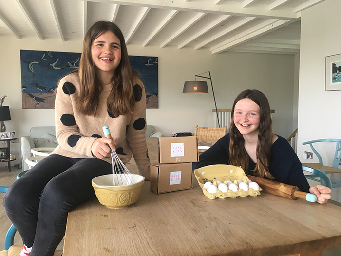 Eliza and Rose from BakeKits in their family kitchen