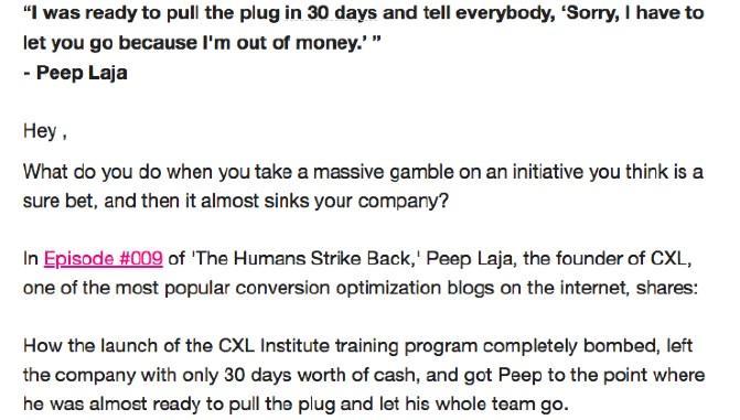 Example of storytelling used to write an effective editorial newsletter