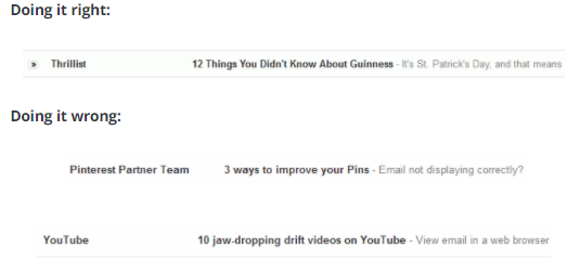 Examples of how to use preview text effectively