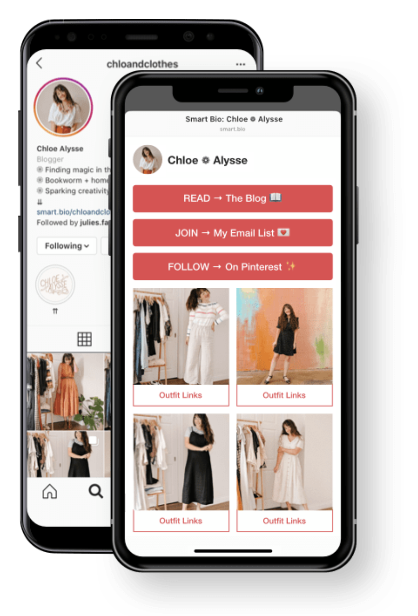 Example of a Smart Bio on Instagram where you can include links to your email list sign-up form