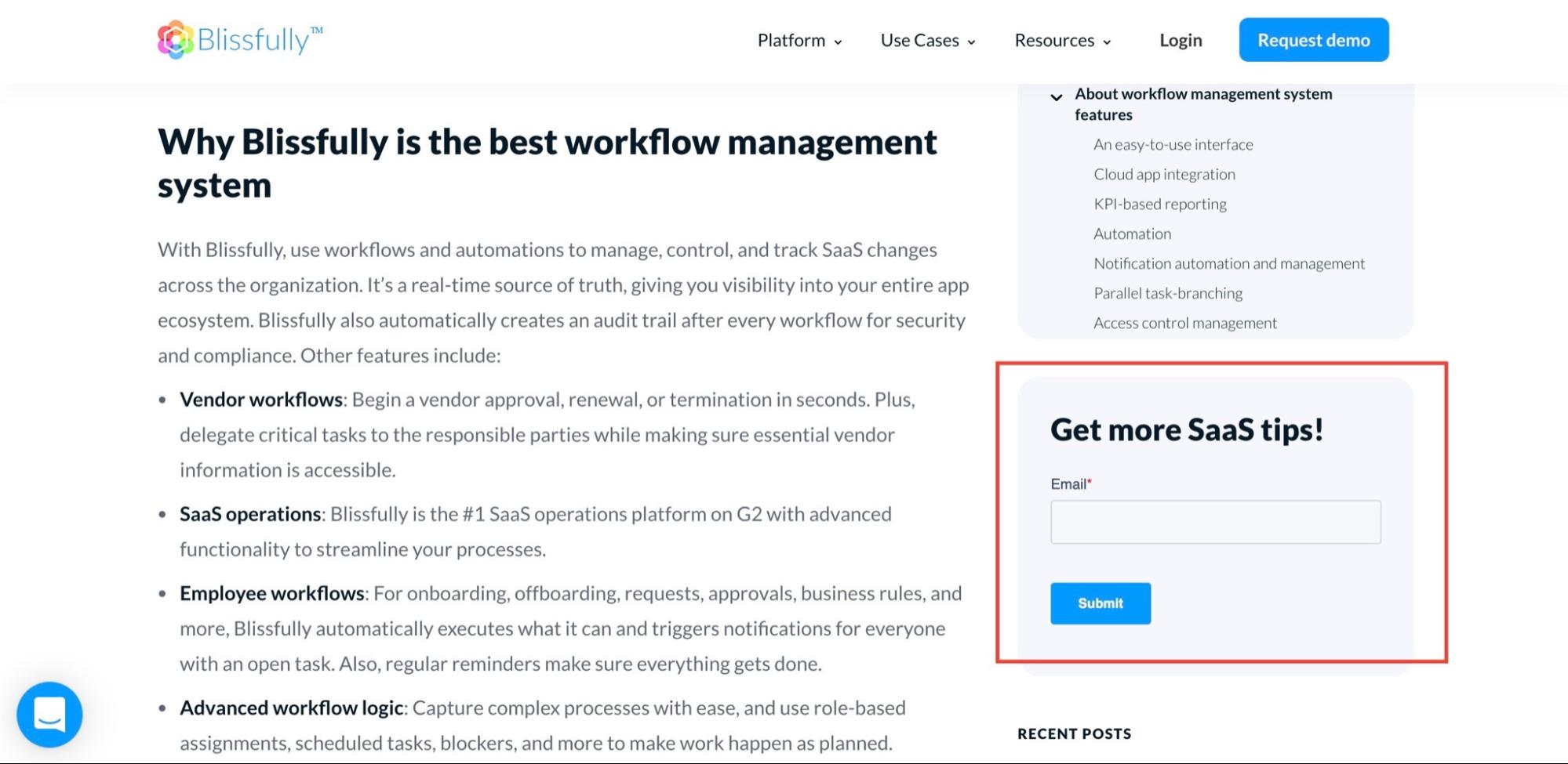 Example of a website that does not use a lead magnet as part of their lead capture strategy
