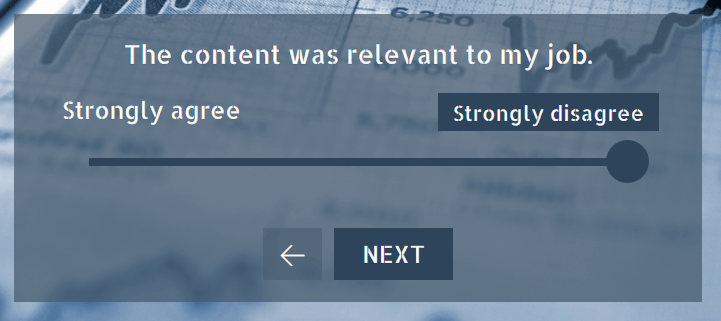 Example of a slider response in an online assessment