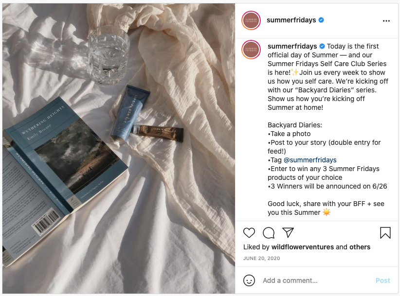 Example of a contest run on social media platform Instagram in order to grow an email list