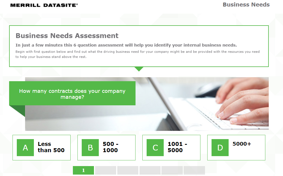 Example of the introduction page of an online assessment