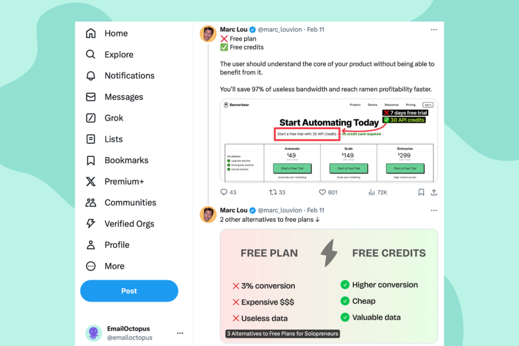 Newsletter thread on Twitter