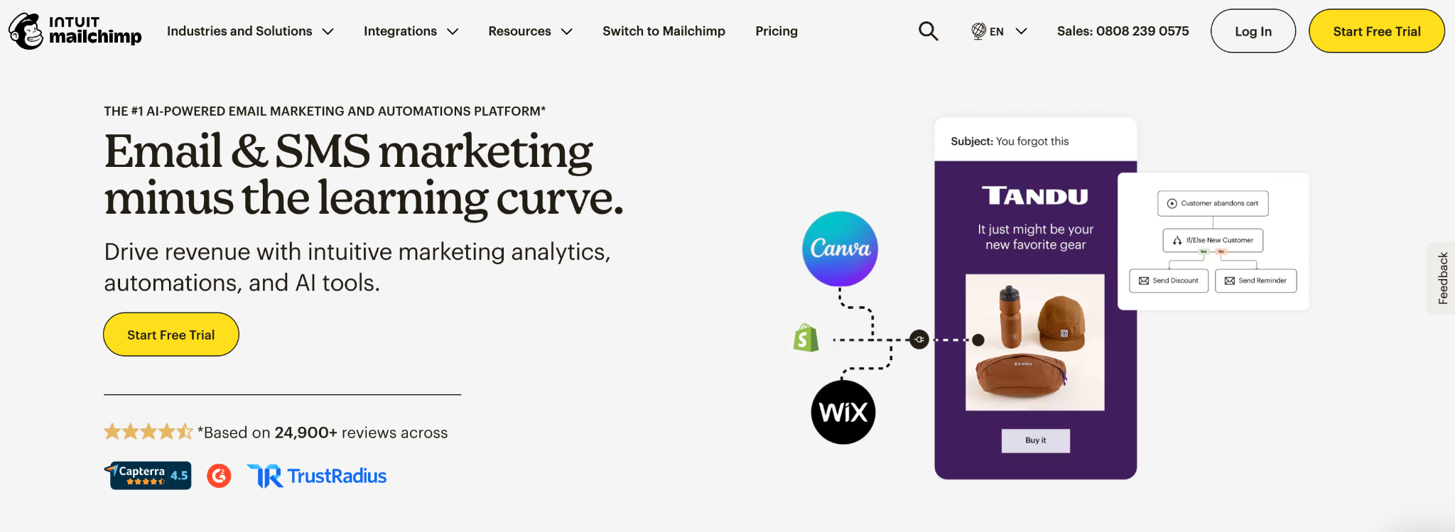 mailchimp landing page