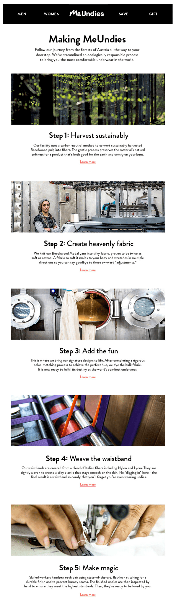 Another example of how storytelling can be used to promote products and a company's sustainability practices