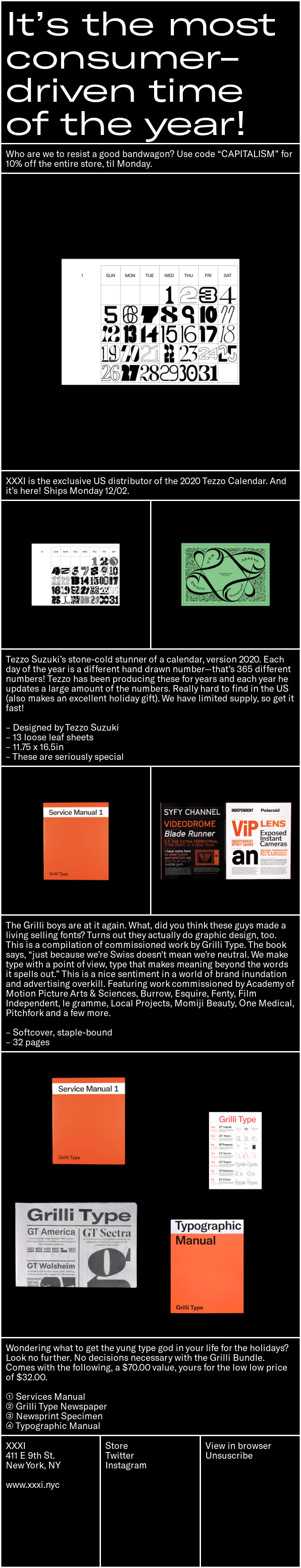 Black Friday email campaign sent by community design team XXXI