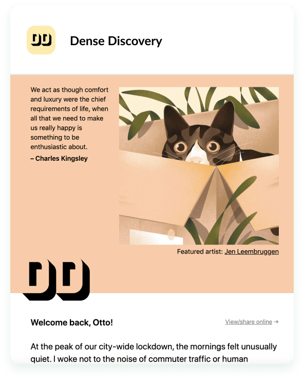 Dense Discovery Newsletter Screenshot